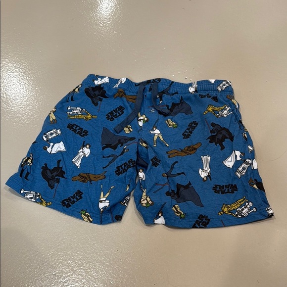 Star Wars Character Print Blue Shorts 32-36” waist Size L starwars - Picture 1 of 7